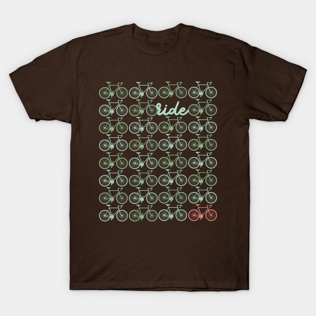 Bicycle Ride Patterned T-Shirt by Nataliatcha23